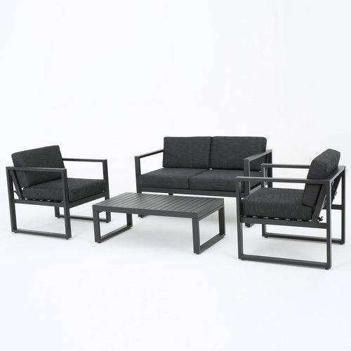 Juego de muebles metalicos con cojines